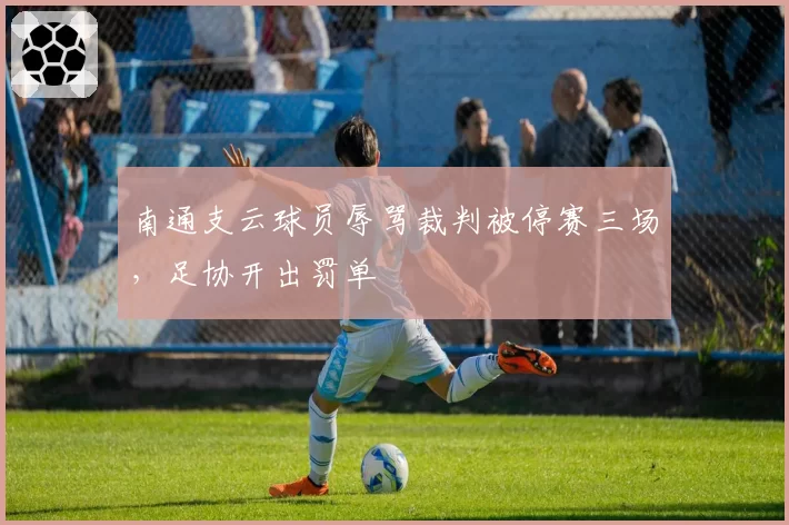 南通支云球员辱骂裁判被停赛三场，足协开出罚单